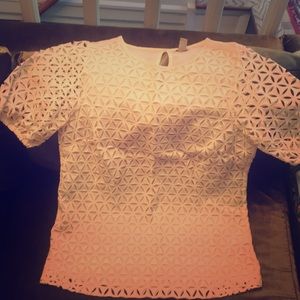 Jcrew eyelet top with ballon sleeves